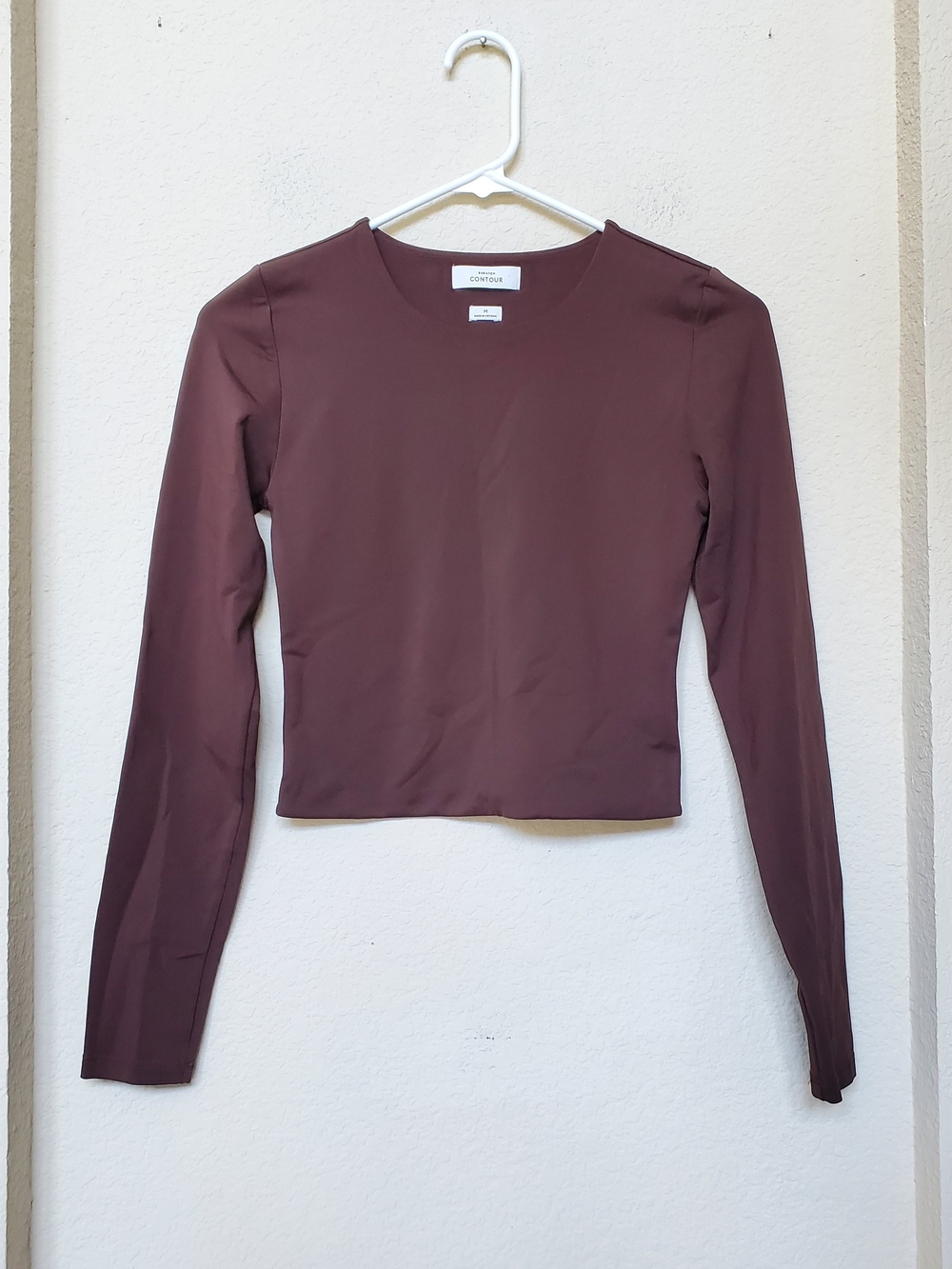 Babaton Long-Sleeve Crop Top.  Size Medium